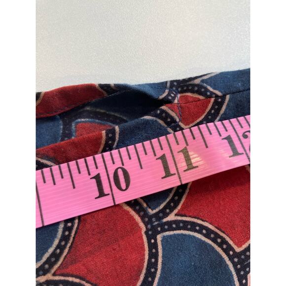 India-made 100% Organic Cotton Tunic Red & Blue pattern - Picture 9 of 14